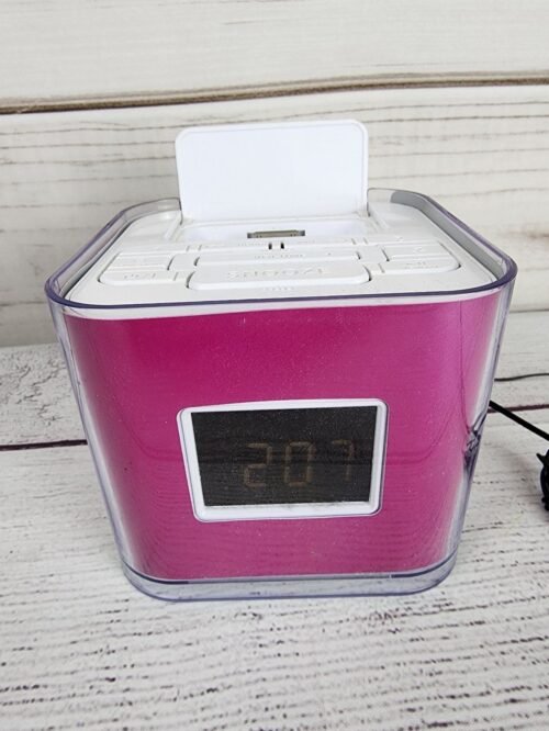Venturer Dual Alarm Clock Radio with iPod iPhone Dock Pink Nano
