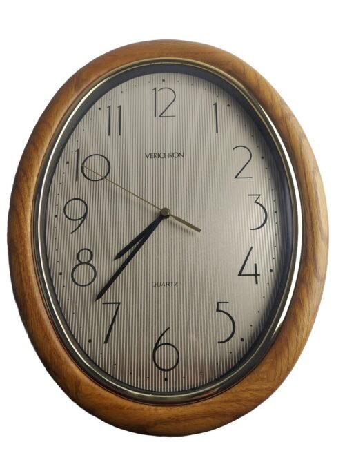 Verichron Ovalwood Vintage Midcentury Wall Clock