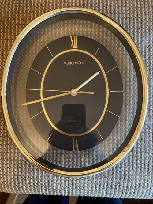 Verichron Quartz 11 Inch Round See-thru Wall Clock Gold Model #700669