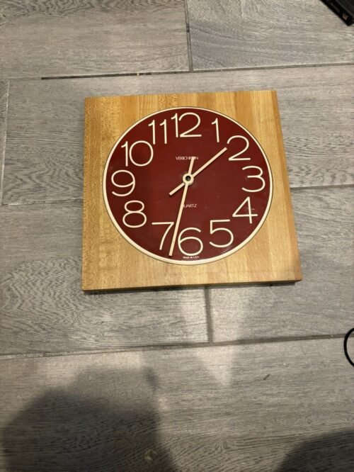 Verichron Quartz Wall Clock - USA, Vintage, Red, Minimalistic