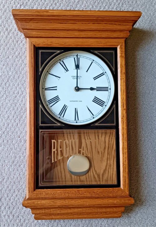 VERICHRON REGULATOR Wall Clock Westminster Chimes Quartz Battery Movement WORKS!
