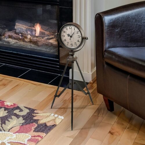 VERNE METAL TRIPOD TABLETOP CLOCK