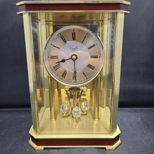 VERSAILLES Mantel Brass And Glass Clock Made In Germany Parts Or Repair