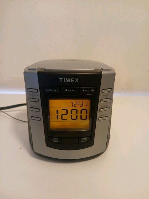 VGC Timex Auto-Set Dual Alarm Digital Clock Radio T301B LED Backlit Batt Travel