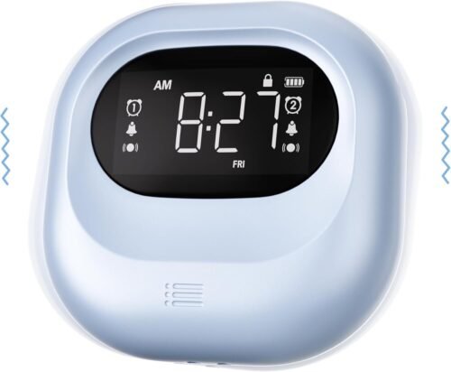 Vibrating Alarm Clock, Battery Powered Rechargeable, Adjustable Vibration