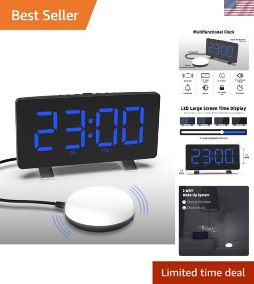 Vibrating & Loud Alarm Clock with Easy Snooze - Perfect for Hearing Impaired