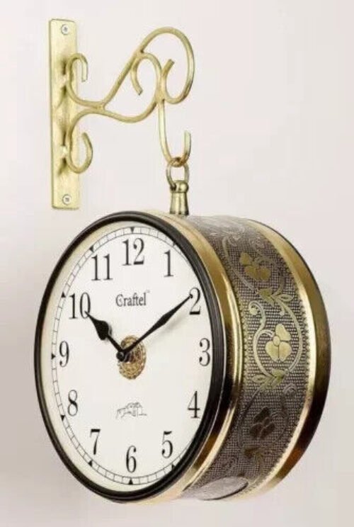 Victoria Double Sided Railway Station Functional Wall Clock for Home Decor