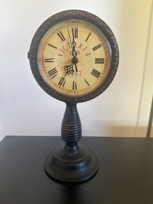 Victoria Station 1747 Railway Desk Clock Double Sided - Working, 13.5” Tall