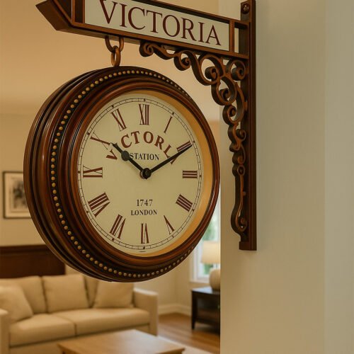 Victoria Station Clock 1747 London Double sided Face Wall Railway