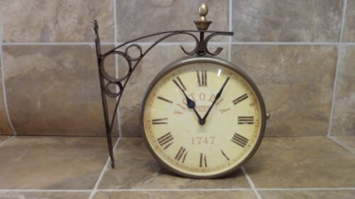 Victoria Station Clock 1747 Vintage Double Sided Clock Railway Station Wall 8”