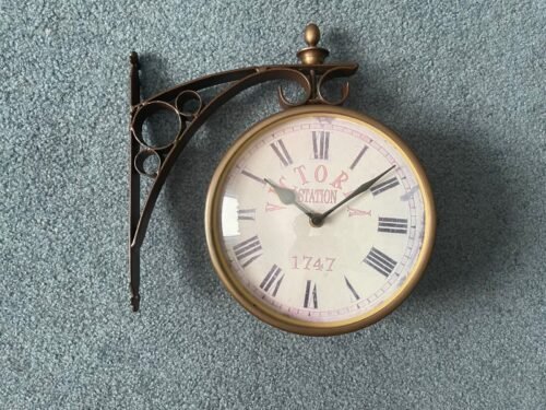 Victoria Station Clock 1747 Vintage Double Sided Clock Railway Station Wall 8”