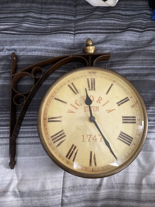 Victoria Station Clock 1747 Vintage Double Sided Clock Railway Station Wall 8” 2