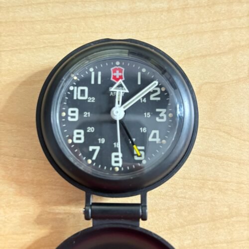Victorinox Swiss Army Travel Alarm Clock Black Folding Case Switzerland