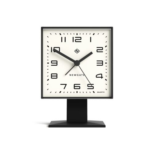 Victor Mid-Century Alarm Clock - Square Analogue No-Tick Alarm Clock - Small ...