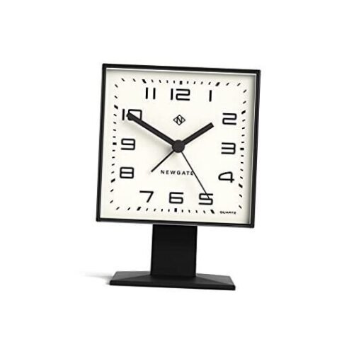 Victor Mid-Century Alarm/Desk Clock - Square Alarm Clock - Analogue No Black