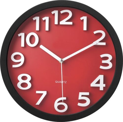 Victory Lighting 1440229 Wall Clock With Raised Numerals And Silent Sweep Dial,