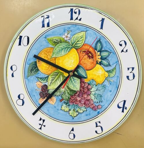 Vietri Ceramics 12’’ Wall Clock Made And painted by Hand in Italy