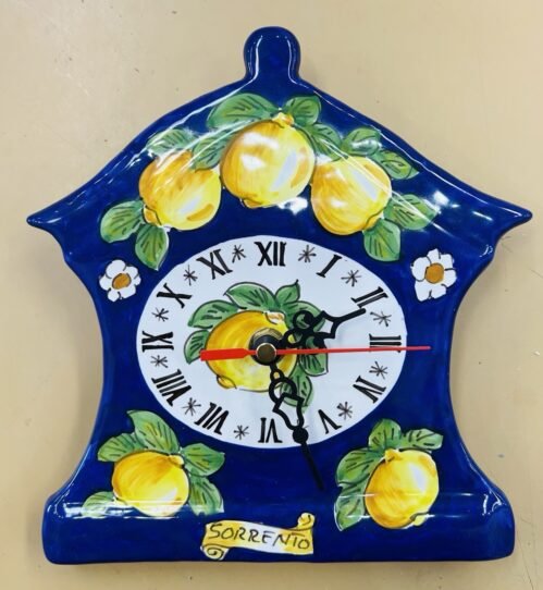Vietri Ceramics 7x8’’ Wall Clock Made And painted by Hand in Italy