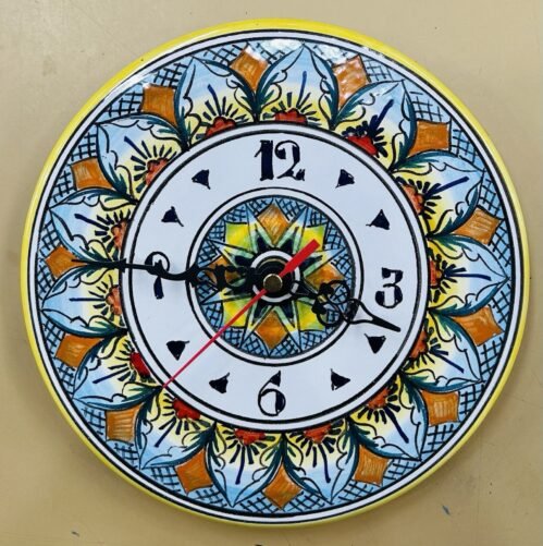 Vietri Ceramics 8’’ Wall Clock Made And painted by Hand in Italy