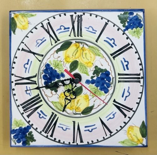 Vietri Ceramics 8x8’’ Wall Clock Made And painted by Hand in Italy