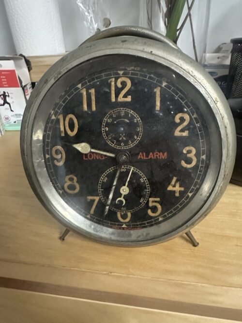 Viintage Alarm Long Alarm Clock Not Working. 15” Marine Style. Beautiful.
