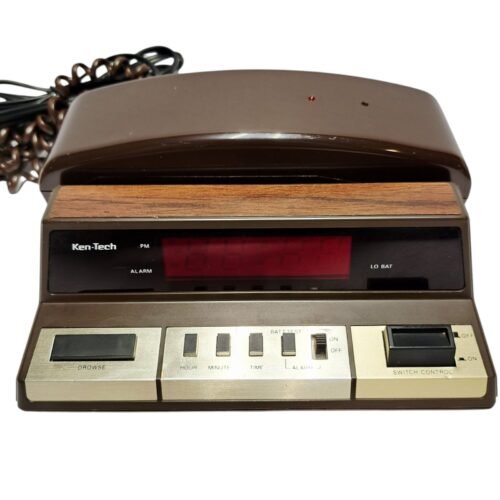 Vintage - Ken Tech Radio Digital Alarm Clock Phone Radio Works Phone Untested