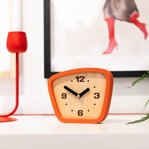 Vintage-Style Mid Century Modern Mantel Silent Clock | Home Decor Made in USA