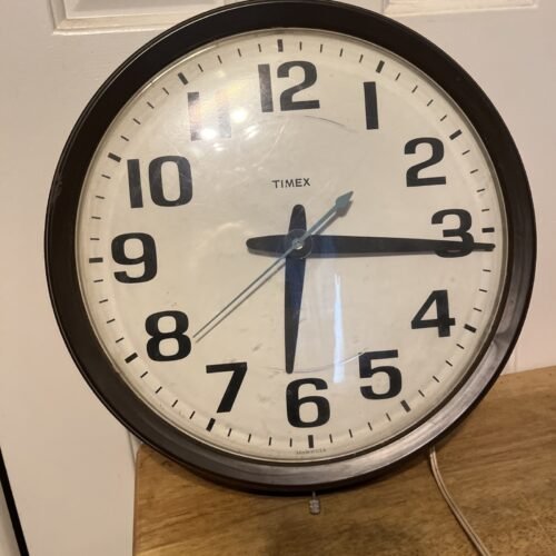 Vintage - Timex Electric School Industrial Wall Clock 13β Retro Office Decor