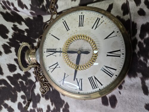 VINTAGE-WORKING LARGE UNITED-MDL 47- BRASS ELECTRIC CLOCK-BROOKLYN, Pocket Watch