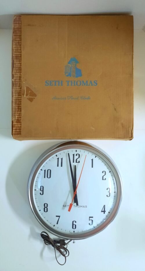 Vintage 12" Seth Thomas School/Industrial Wall Clock Model SS18D Made In The USA