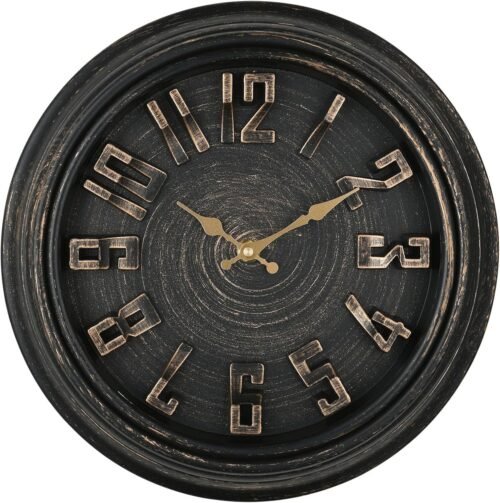 Vintage16"Wall Clock with3D Font-Silent Non-Ticking Battery-Powered Retro Design