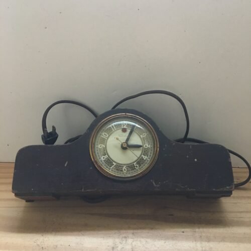 Vintage 1940s Telechron 3H07 Gracewood Electric Mantel Clock 10.5"L