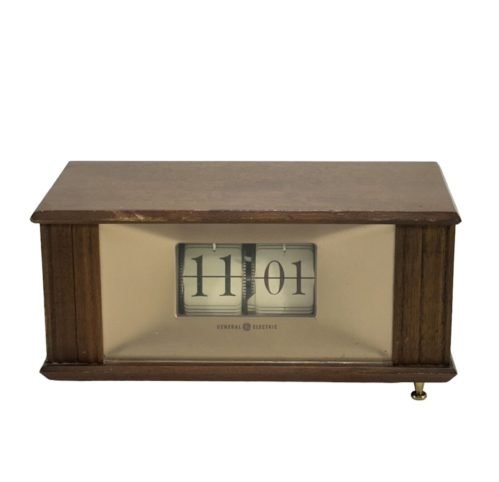 Vintage 1950s General Electric Model 8113 Real Wood Flip Clock ~ Missing Feet