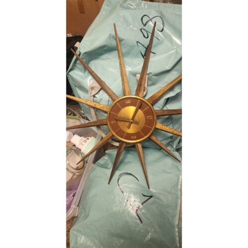 Vintage 1960's MCM 27" Welby Starburst Wall Clock READ