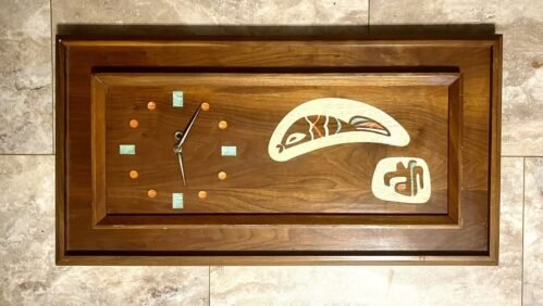 Vintage 1960s Wooden Wall Hanging Clock Mid Century Modern Wood