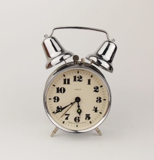 Vintage 1970s Twin Bell Alarm clock Kiple Czechoslovakia Retro Old Desk Table