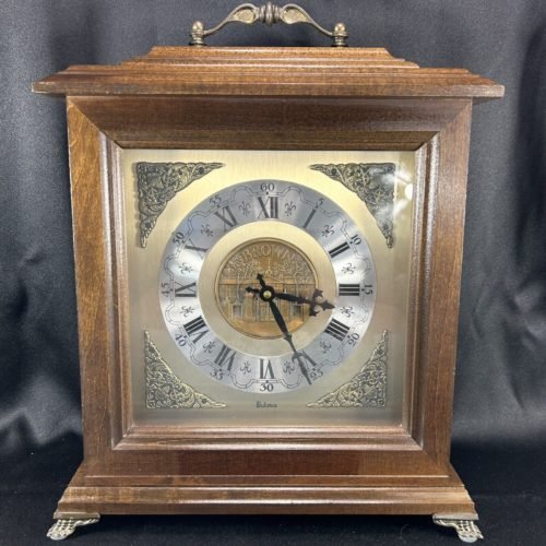Vintage 1980 BULOVA Bracket Westminster Chime Mantle Clock BROWN UNIVERSITY