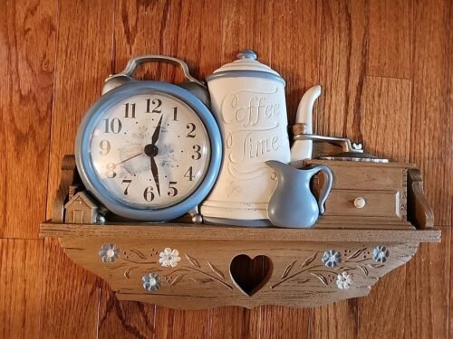 Vintage 1988 Burwood Co. Coffee Time Wall Decor & Clock Works