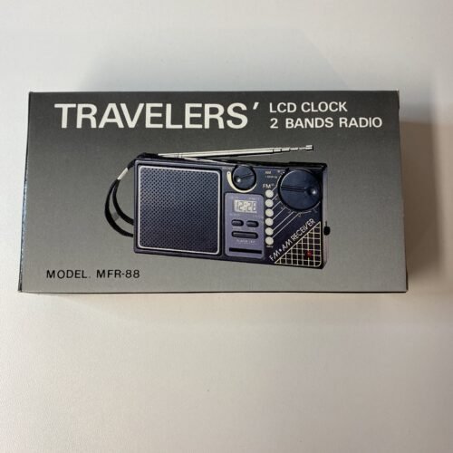 VINTAGE | 1988 Travelers Radio LCD 2 Bands Alarm Clock Receiver￼ MFR-88