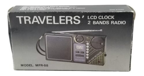 VINTAGE | 1988 Travelers Radio LCD 2 Bands Alarm Clock Receiver￼ MFR-88 Used