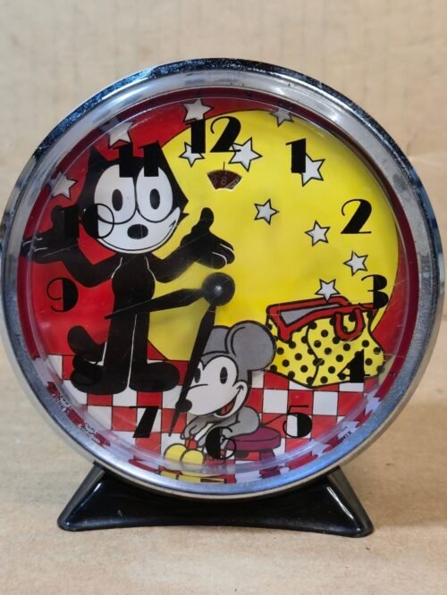 Vintage1989 FELIX (TCP The Cat windup Animated Alarm Clock USED Working