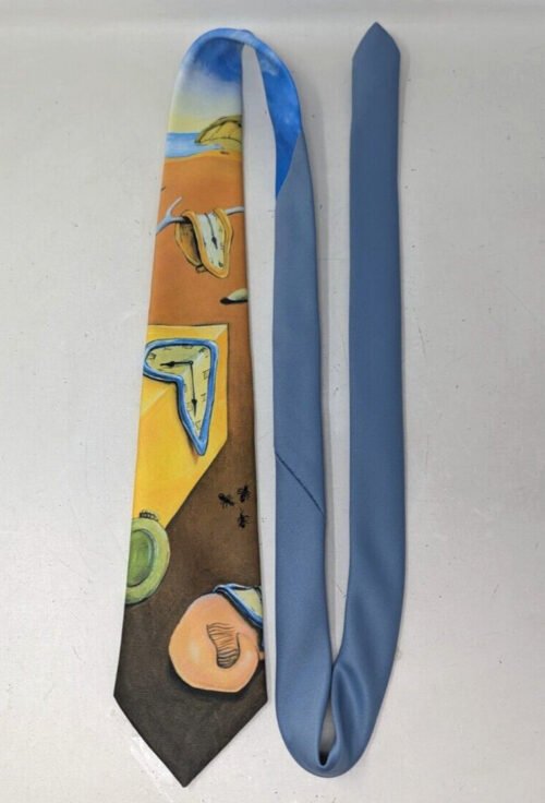 Vintage 1991 Ralph Marlin Salvador Dali Time Warp Melting Clocks Novelty Tie