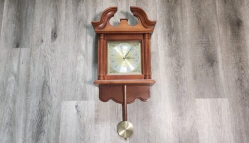 Vintage 19" Seth Thomas 1502 Battery Quartz Westminster Wood Wall Clock WORKS