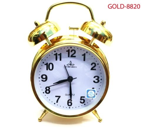 Vintage 4 Inch Display Metal Twin Bell Alarm Table Clock With Light Choose Color