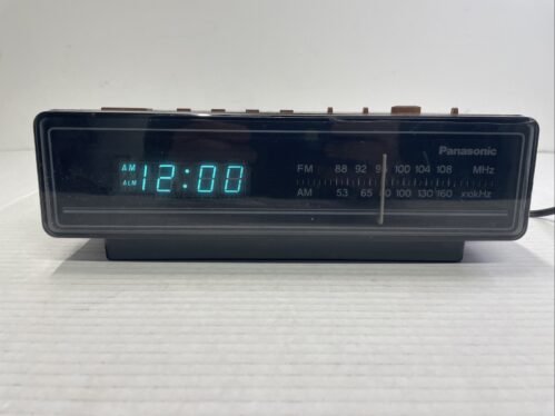 Vintage 70s Panasonic Alarm Clock AM FM Radio RC-65 Simulated Wood Cabinet WORKS