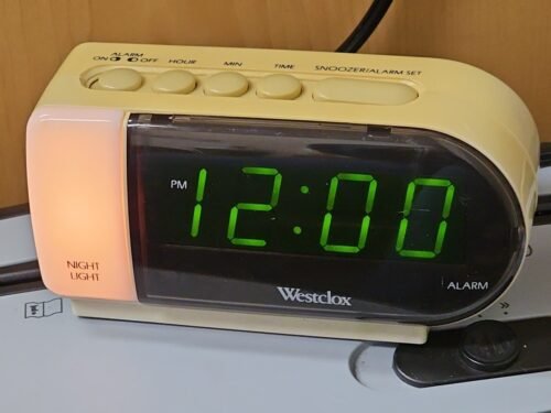 Vintage 70s Westclox Alarm Clock Model No. 1188 With Night Light compact design