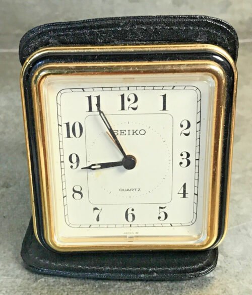 Vintage 80's 90's SEIKO QUARTZ Japan Travel Alarm Clock New Battery Working