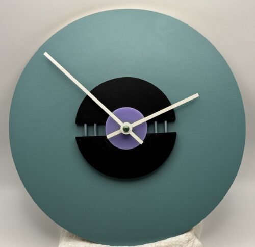 Vintage 80’s Memphis Postmodern Pop Art Lp Record Clock Blue Black Rare HTF Wow!