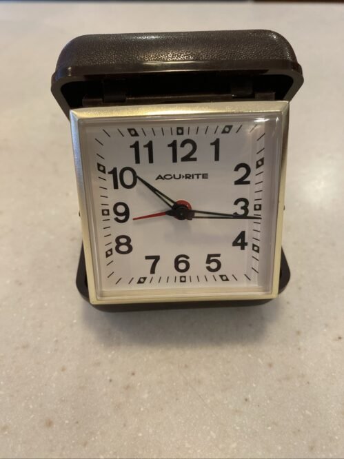 Vintage Acu-Rite Travel Table Alarm Clock - Tested & Works