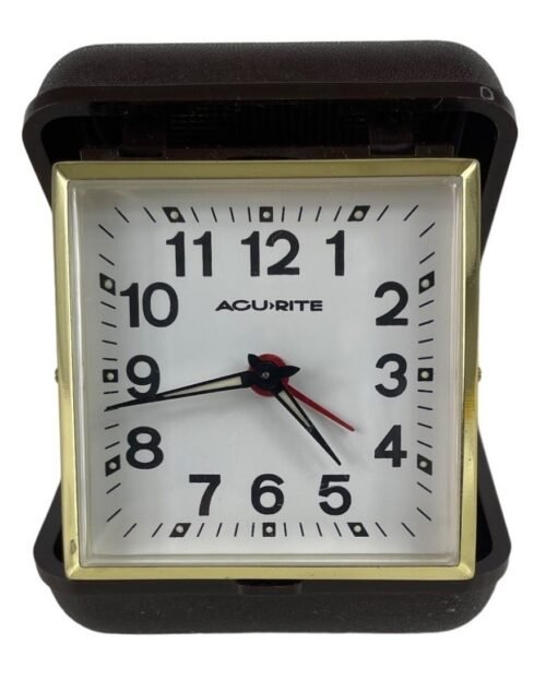 Vintage Acu-Rite Travel Table Alarm Clock - Tested & Works